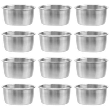 Imagem de DECHOUS 12 peças de copos de aço inoxidável para molhos, condimentos, lanches, recipientes de molho para restaurantes, festas em casa, churrascos
