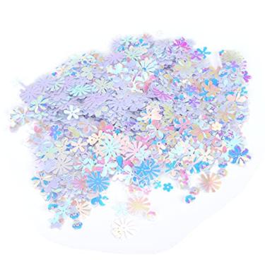 Imagem de Luqeeg Decoração de Festa de Confete Com Glitter Em Forma de Flor para Artesanato Feito à Mão, Enchimento de Caixa de Presente, Decoração de Casamento, 1 Pacote de Confete para de Feriado, (Branco)