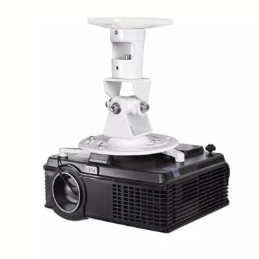 Imagem de uhyOHF Suporte extensível para projetor, suporte universal giratório para projetor, escritório, liga de alumínio, ajustável, projetor de teto doméstico, suporte de parede (branco-A