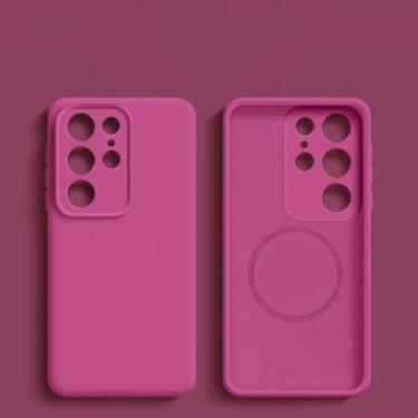 Imagem de Capa de silicone líquido magnética com carregamento sem fio para Samsung Galaxy S22 S23 S24 S25 Ultra Plus (para Galaxy S22 Ultra 5G/Firelong)