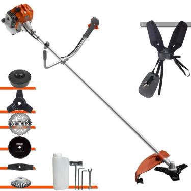 Imagem de Roçadeira Multifunções Tekna RL430ACNTK À Gasolina 43cc 1,7HP 9.000rpm Com Carretel + Kit 4 Lâminas de Cortes + Escova de Aço Para Pavers e Calçadas