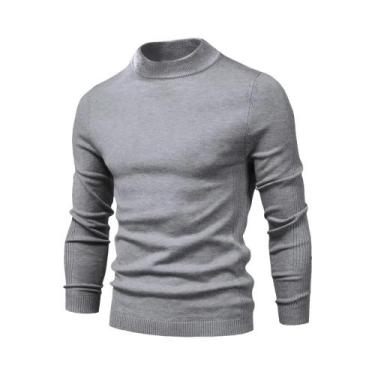 Imagem de Suéter Masculino De Inverno Grosso E Quente Com Gola Alta Casual Em Co