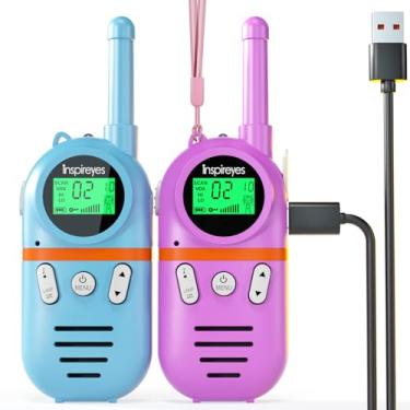 Imagem de Walkie Talkie recarregável para crianças, 48 horas de tempo de trabalho, 3 quilómetros de longo alcance, presentes de aniversário para meninos e meninas, brinquedos ao ar livre para crianças dos 3 aos