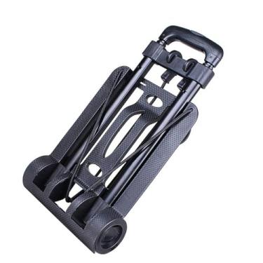 Imagem de Garosa Caminhão de Mão Dobrável Pequeno, Carrinho de Bagagem Compacto Com 2 Rodas, Barra de Tração de 35 Polegadas para Viagens, Compras, Escritório, Aeroporto, Capacidade de Carga de