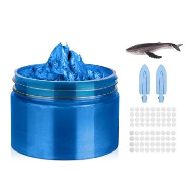 Imagem de Kit temporário de cera de tintura de cabelo, enchimentos de meia para meninas adolescentes de 4 5 6 7 8 9 10 + cera de tintura de cabelo lavável estilo mar louco com modelo de baleia jubarte (azul)