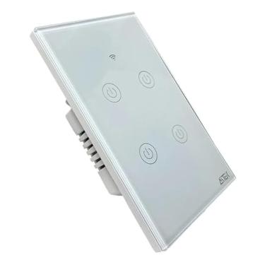 Imagem de Interruptor Inteligente WiFi 4 Botões Touch com Controle por Voz Alexa Google Assistente para Automação Residencial Casa e Escritório