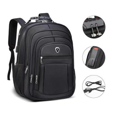 Imagem de Mochila Bolsa Grande Escolar Masculina Feminina Faculdade Executiva Senha Anti Furto Notebook-Unissex