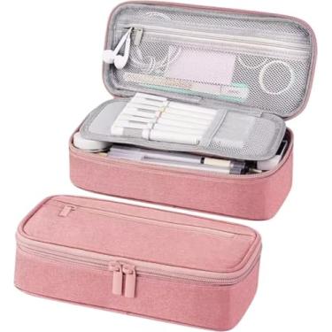 Imagem de Estojo Multiuso com 2 Divisórias, Alça e Zíper Interno e Externo – Necessaire e Diversos (Rosa)