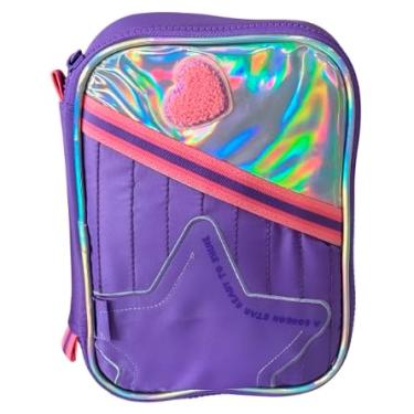 Imagem de Estojo Box Grande Holográfico (Roxo) – 2 Divisórias Internas para Organização – Zíper Reforçado – Ideal para 20 Lápis, Canetas e Material Escolar