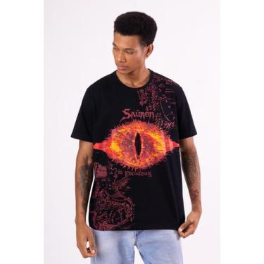 Imagem de Camiseta O Senhor Dos Anéis Sauron - Piticas, 14, Preto, Menino