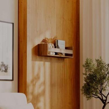 Imagem de Prateleira Porta Objeto Freijó 50 x 12cm Suporte Invisivel - Mercado d