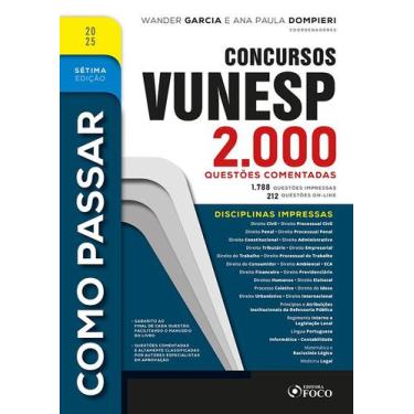 Imagem de Livro - Como Passar em Concursos Vunesp - 2.000 Questões Comentadas - 