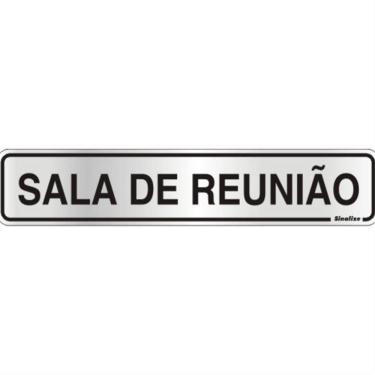 Imagem de Placa De Alumínio Auto-adesiva 5x25cm Sala De Reunião - 100 Ax - Sinalize Placa Auto-ades.5x25cm(sala De Reun)sina 100ax