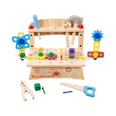 Imagem de Bancada De Ferramentas De Madeira Para Crianças, Brinquedo Educacional