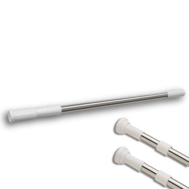 Imagem de Varão Tubo Bastão Ajustável Barra Cortina Roupas Box Banheiro Extensível Divisória Lavanderia(110 a 200)