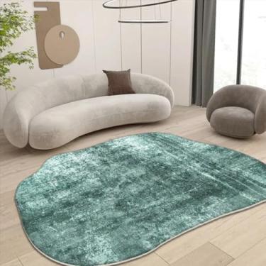 Imagem de Tapete irregular para sala de estar, decoração moderna, tapete grande para sofá, quarto, cabeceira, tapete de chão felpudo (6,5x13,1 pés (200x400 cm/TS025-flannel-8)