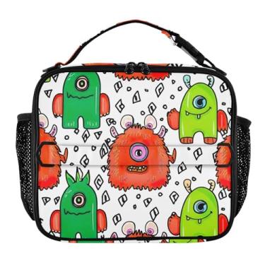 Imagem de Joisal Lancheira fofa de monstros brilhantes para mulheres, meninas, lancheira, crianças, homens, lancheira para trabalho, bolsa térmica rosa fofa para transporte de alimentos para escola