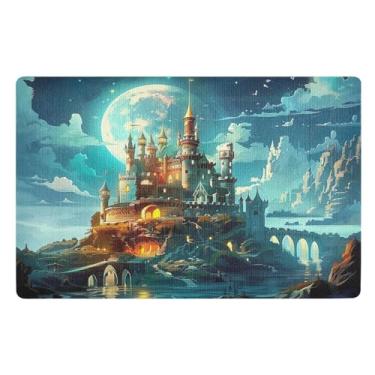 Imagem de Adventure Castle Capacho engraçado 81 cm x 50 cm Tapete de boas-vindas absorvente para entrada externa e varanda
