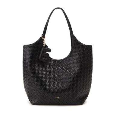 Imagem de ELLE Bolsa de couro vegano, grande, Preto