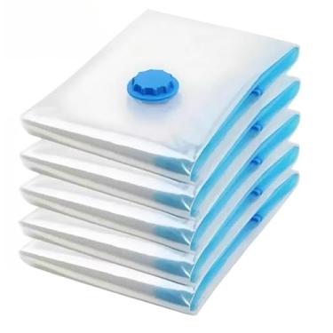 Imagem de Kit 10 Saco a Vácuo + Bomba Elétrica ou Manual ou Recarregável Usb Organização Roupas Mala Viagem(Elétrica 110W,KIT03 60x80)