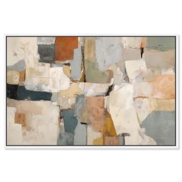 Imagem de Color Field Intersect IV Impressão em tela Boho Wall Decor por Art Remedy, moldura branca, 61 x 40 cm