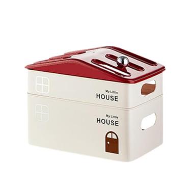 Imagem de WeiLaiKeQi Organizador de Cabos Portátil e Ventilado para Roteador, Ideal para Mesa, Sala de Estar e Escritório, Dupla Camada