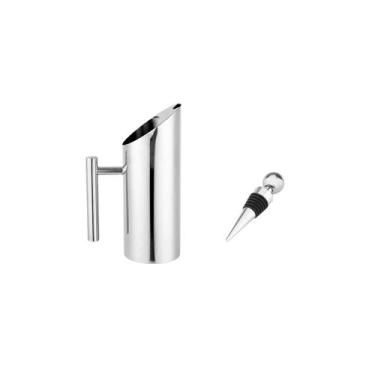 Imagem de Jarra de Suco 1L e Tampa de Garrafa Vedacao Inox Bar Bebidas - Genéric