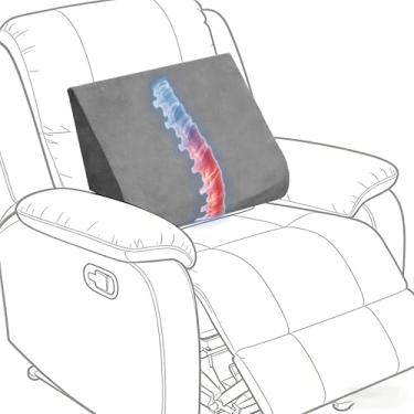 Imagem de Foreard Almofada de apoio lombar para poltrona, encosto ergonômico para alívio da dor de idosos, ótimo para cadeira, leitura na cama, suporte para as costas de sofá com capa lavável (cinza escuro)