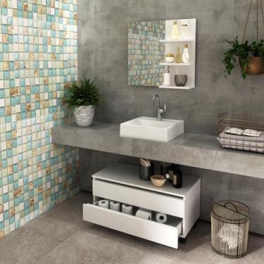 Imagem de Kit Banheiro Gabinete e Espelheira Suspensa Branco - Tecno - Tecno Mob