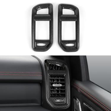 Imagem de BRMYL Decalques de saída de ar de carro para Dodge Ram 1500 2500 3500 2019-2025 acessórios adesivos de fibra de carbono, preto