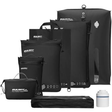 Imagem de Eulant Conjunto de 6 sacos de embalagem a vácuo para viagem com bomba, organizador profissional com zíper IPX8 para malas, mochila, organizadores de embalagem para viagens em família, esqui, Natal