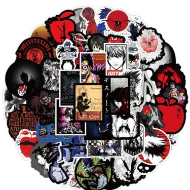 Imagem de 50 adesivos Death Note para garrafa de água, decalque de vinil à prova d'água para adultos, adolescentes, laptop, skate, celular, capa de viagem, bicicleta, guitarra, computador, capacete (rosa)