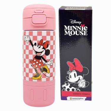 Imagem de Garrafa Térmica Inox Canudo Alça MINNIE 450ML Zona Criativa-Unissex