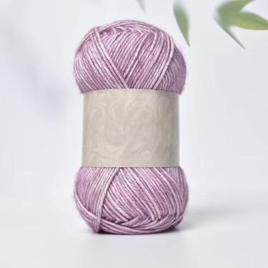 Imagem de novelos de fio de algodão e acrílico de peso médio - fio de crochê macio para cachecóis, chapéus e projetos de artesanato feitos à mão (roxo)