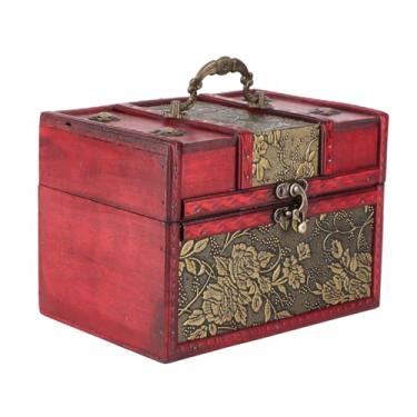 Imagem de Dioche Caixa de Joias Organizadora Portátil de Madeira Pu Estojo de Armazenamento de Joias Elegante retrô Estilo Europeu Design Clássico para Mulheres Meninas (6262D-03-6262 Uva Dourada Grande)