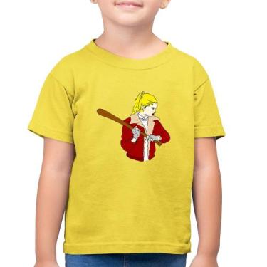 Imagem de Camiseta Algodão Infantil Baseball Girl - Foca na Moda, Amarelo canári