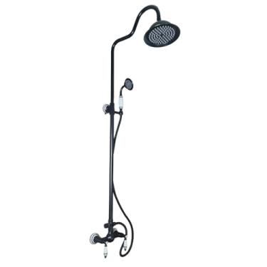 Imagem de MAC Metais Vintage, Chuveiro Ducha Vintage Misturador Provençal Preto com Porcelana