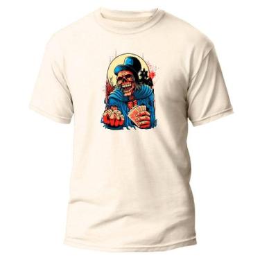 Imagem de Camiseta Algodão Premium Estampa Digital Caveira Poker DTF - Pavesi, O