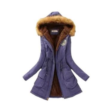 Imagem de Jaqueta De Algodão Feminina Para Outono E Inverno, Acolchoada, Com Cap