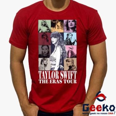 Imagem de Camiseta Taylor Swift 100% Algodão The Eras Tour Pop Geeko, Vermelho g