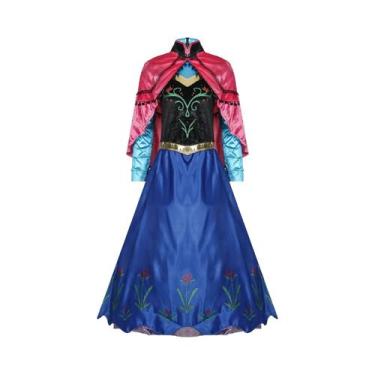 Imagem de Fantasia De Princesa Anna Frozen Para Adultos, Vestido Longo Da Rainha