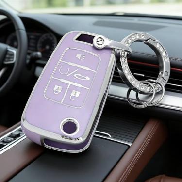 Imagem de Capa de chaveiro de TPU com chaveiro compatível com Chevy Chevrolet para Buick Encore Terrain Malibu Camaro Cruze Impala Carro Smart Key Shell Acessórios