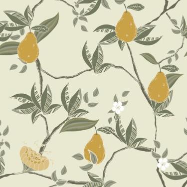 Imagem de GloryTik Papel de parede descasque e cole árvore vintage design boho, papel de parede removível autoadesivo amigável para locatários 43,9 cm x 203,2 cm