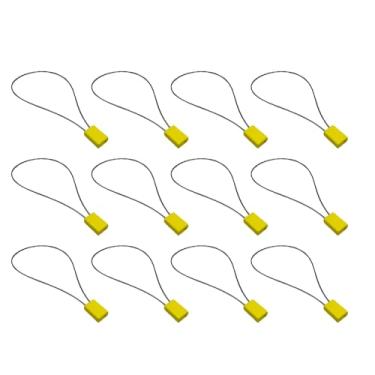 Imagem de Lacre de Segurança Cordoalha Metálico Amarelo, ABS/Aço, 100 Unidades (40cm)