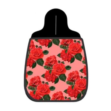 Imagem de Lixeira De Carro Organizador Lixinhocar Floral Rosas Vermelhas Fundo Rosa