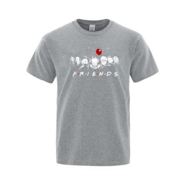 Imagem de Camiseta Masculina 100% Algodão Com Estampa Engraçada De Amigos, Solta