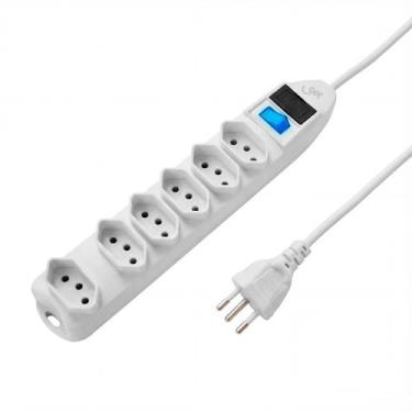 Imagem de Extensão Múltipla Get 6 Tomadas 10A com Proteção a Sobrecarga
