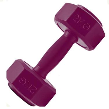 Imagem de Halteres Sextavado Emborrachado Antiderrapante – Treino em Casa, Peso Academia e Fisioterapia 2kg-Unissex