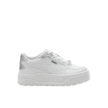 Imagem de PUMA Tênis infantil unissex Karmen Ii Idol (criança pequena), Puma Branco/PUMA Branco/PUMA Prata 2, 11.5 Little Kid