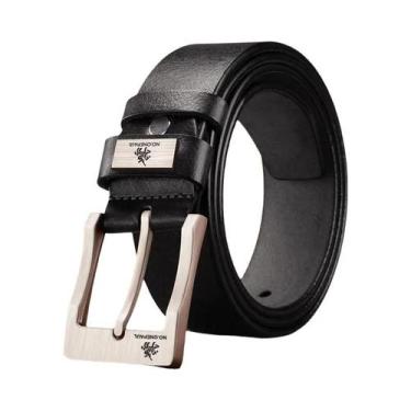 Imagem de Cinto Masculino De Couro De Vaca Luxuoso Vintage Com Fivela De Pino Al